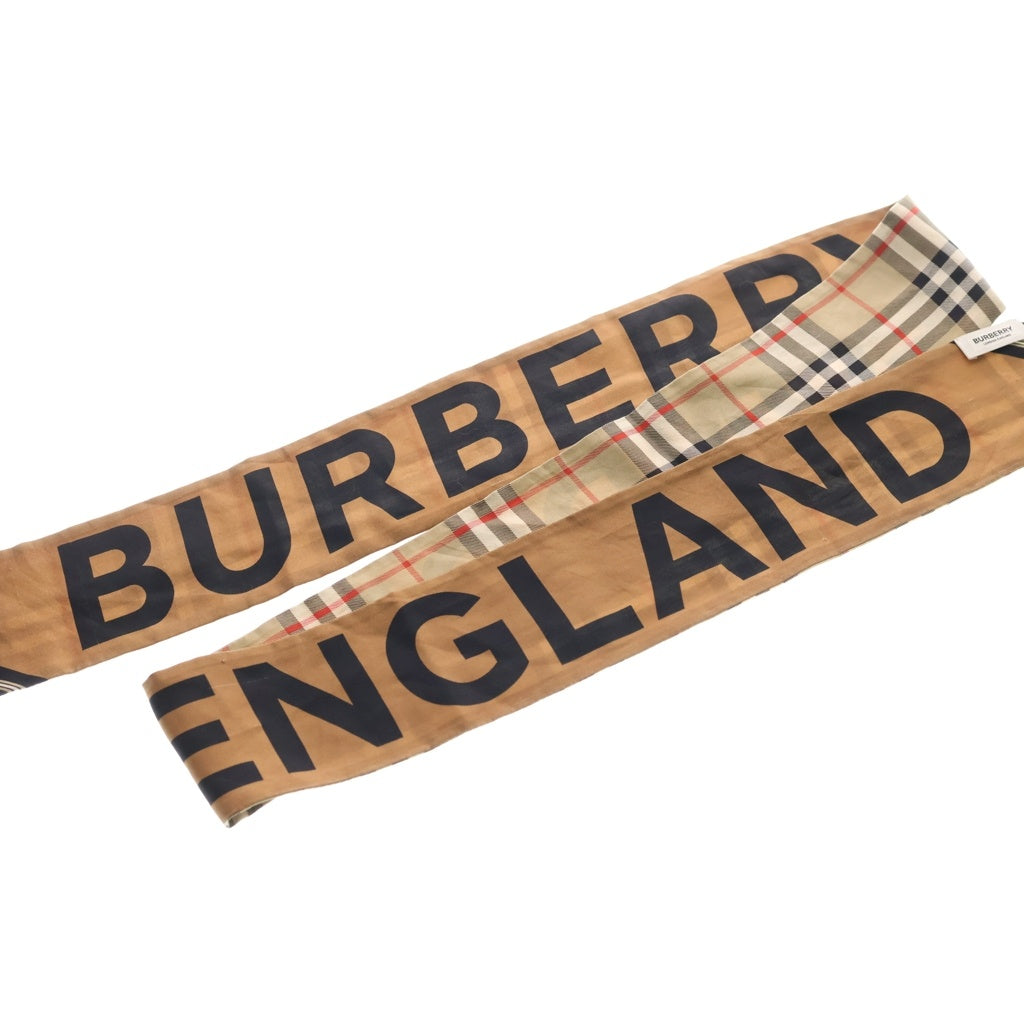 BURBERRY(バーバリー) ノバチェック シルクツイルスカーフ ブラウン -