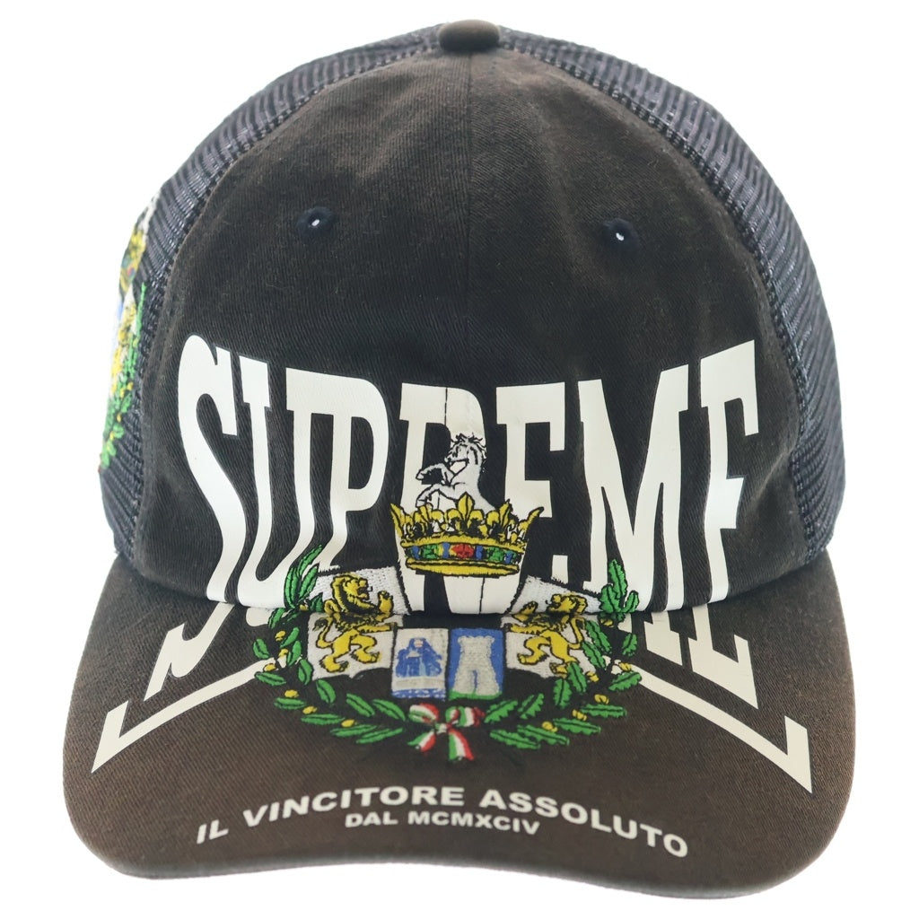 SUPREME(シュプリーム) 25AW Crest Mesh Back 6-Panel クレストメッシュバック 6パネルキャップ ブラック