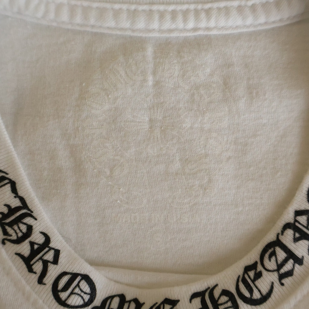 CHROME HEARTS(クロムハーツ) Neck Logo ネックロゴ クルーネック半袖Tシャツカットソー ホワイト