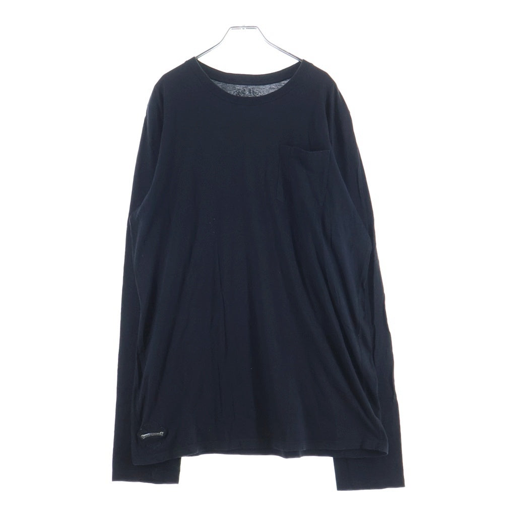CHROME HEARTS(クロムハーツ) CHプラス レザーパッチ クルーネック長袖Tシャツカットソー ブラック