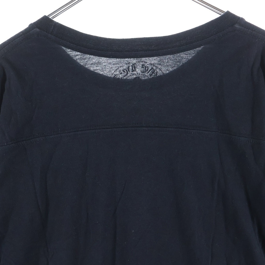 CHROME HEARTS(クロムハーツ) CHプラス レザーパッチ クルーネック長袖Tシャツカットソー ブラック