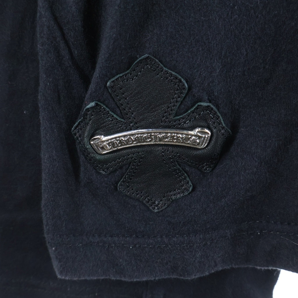 CHROME HEARTS(クロムハーツ) CHプラス レザーパッチ クルーネック長袖Tシャツカットソー ブラック