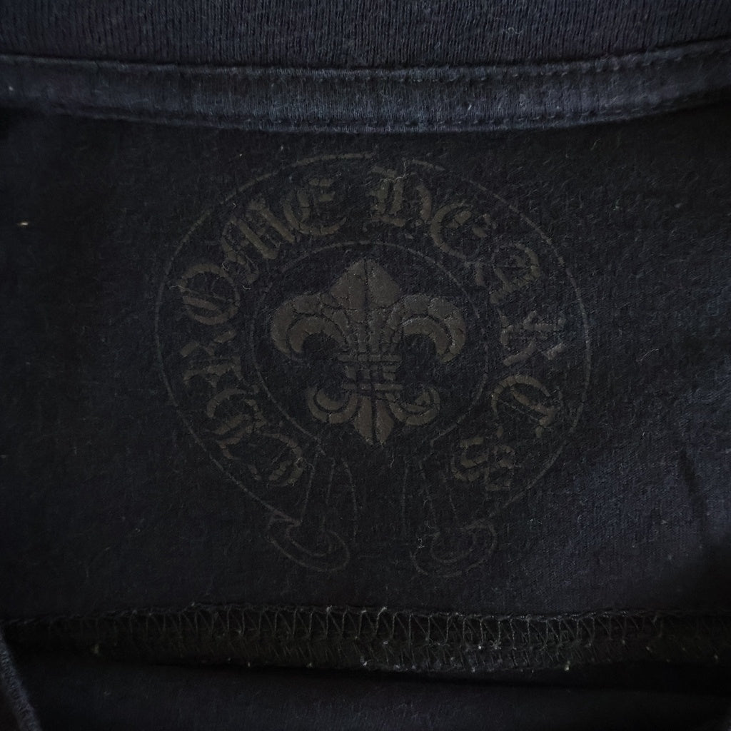 CHROME HEARTS(クロムハーツ) CHプラス レザーパッチ クルーネック長袖Tシャツカットソー ブラック