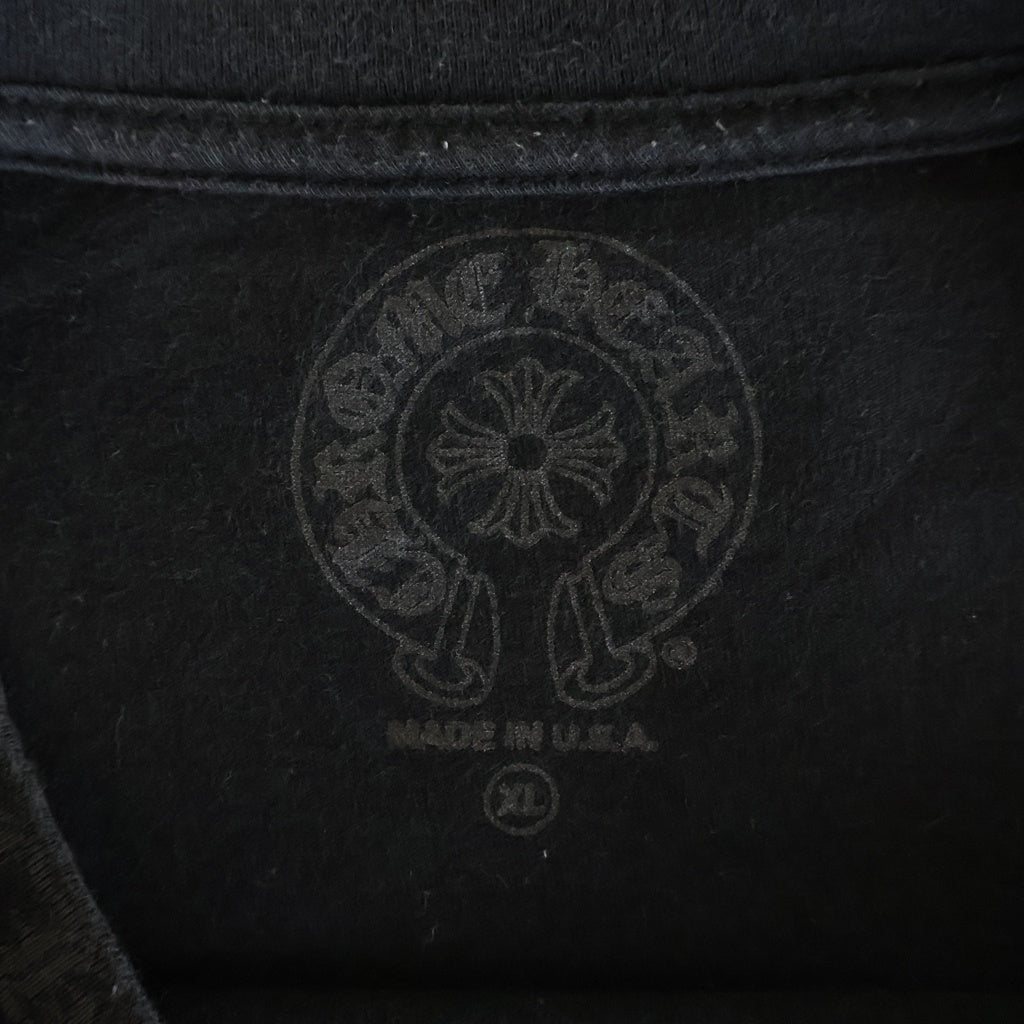 CHROME HEARTS(クロムハーツ) Neck Logo ネックロゴ アームロゴプリント クルーネック長袖Tシャツカットソー ブラック