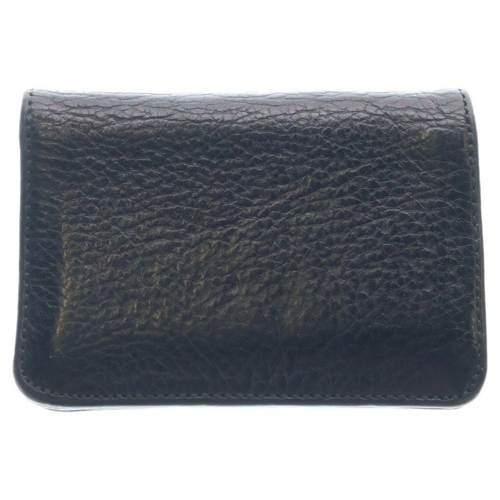 CHROME HEARTS(クロムハーツ) 3POCKET CARD CASE スクロールラベル 3ポケット レザーカードケース ブラック