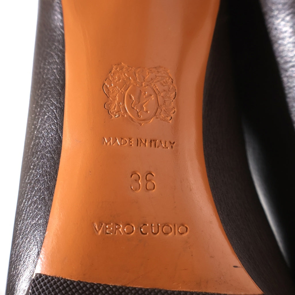 VERO CUOIO(ヴェロキーオ) フィット レザー ロングブーツ ブラウン レディース