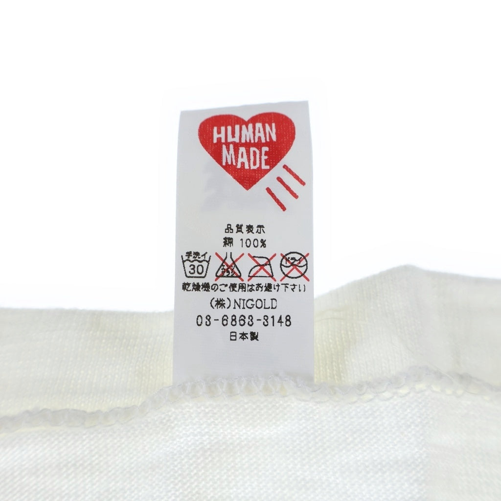 HUMAN MADE(ヒューマンメイド) KungFu T-Shirt フロントプリント クルーネック半袖Tシャツカットソー ホワイト HM11TE013