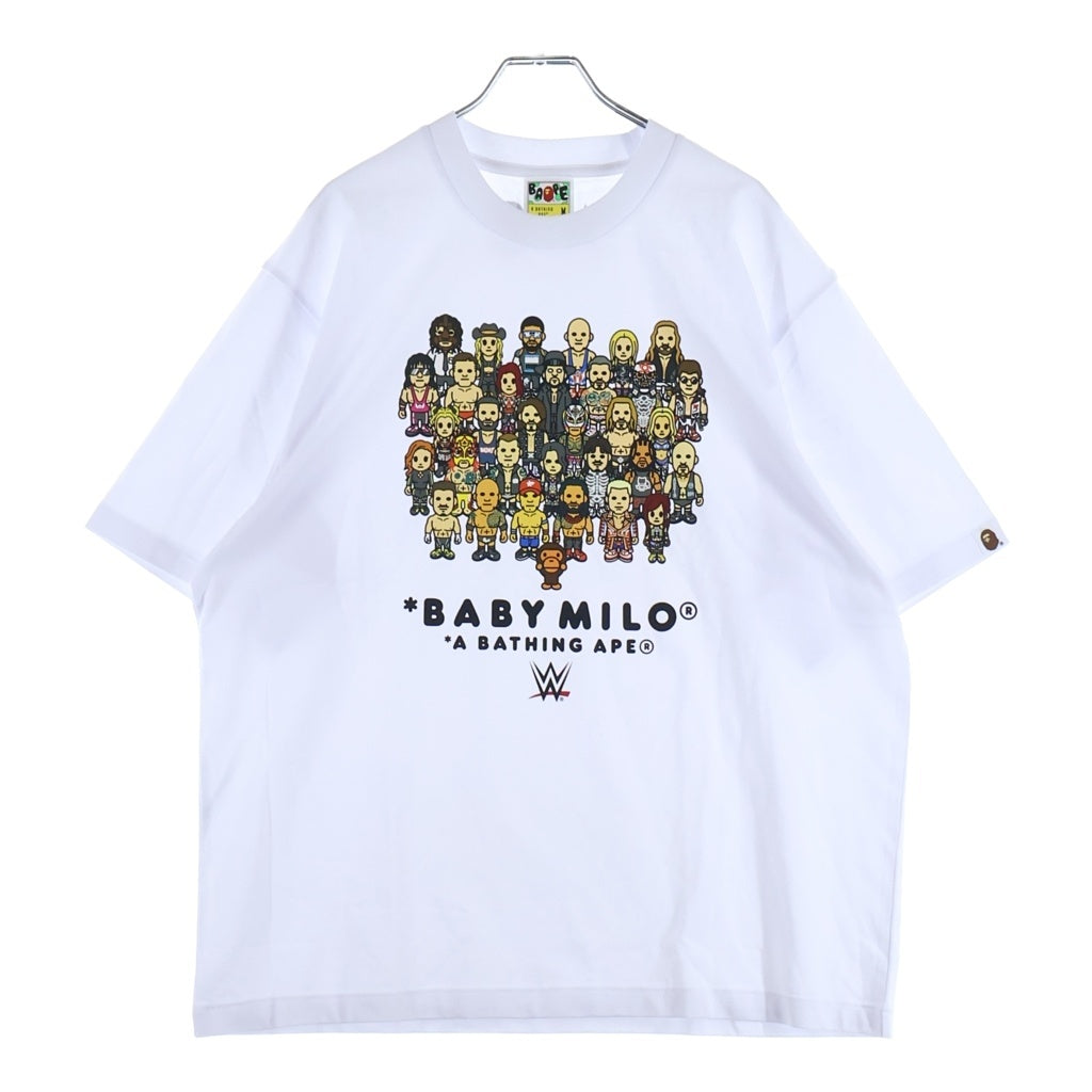 A BATHING APE(アベイシングエイプ) ×WWE WRESTLERS BABY MILO RELAXED FIT TEE フロントプリント クルーネック半袖Tシャツカットソー 2L73-110-920