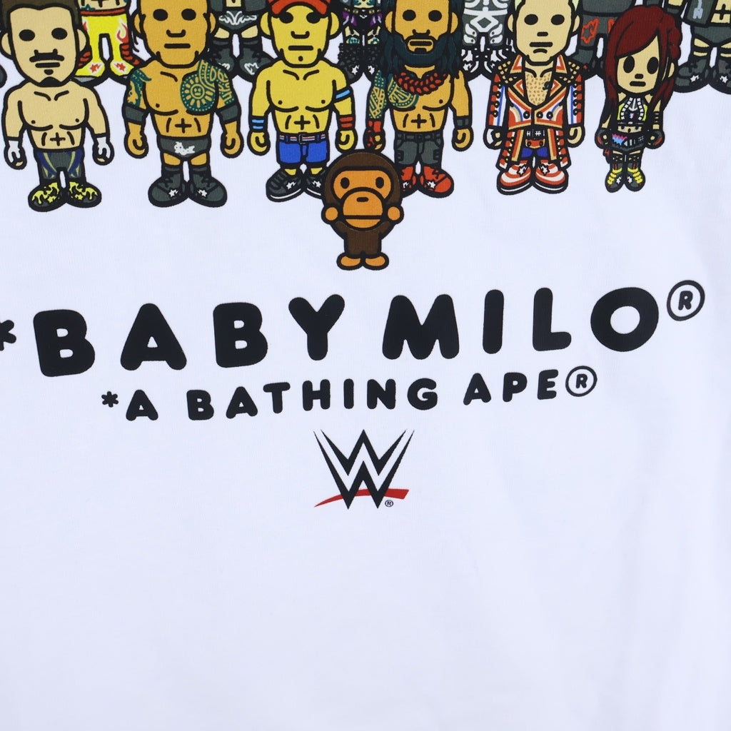 A BATHING APE(アベイシングエイプ) ×WWE WRESTLERS BABY MILO RELAXED FIT TEE フロントプリント クルーネック半袖Tシャツカットソー 2L73-110-920