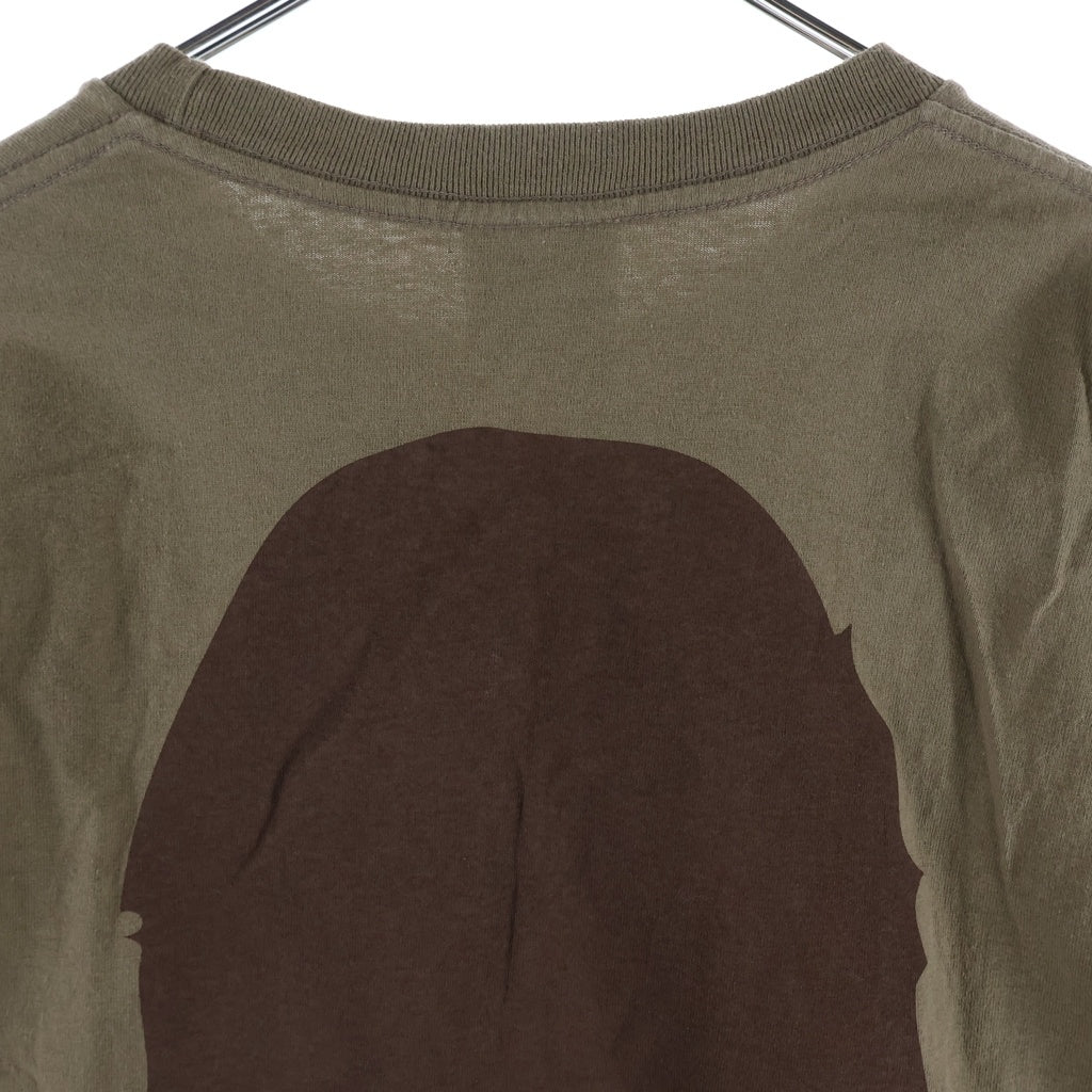A BATHING APE(アベイシングエイプ) BIG APE HEAD TEE 両面プリント クルーネック半袖Tシャツカットソー ブラウン 001LTK301017M