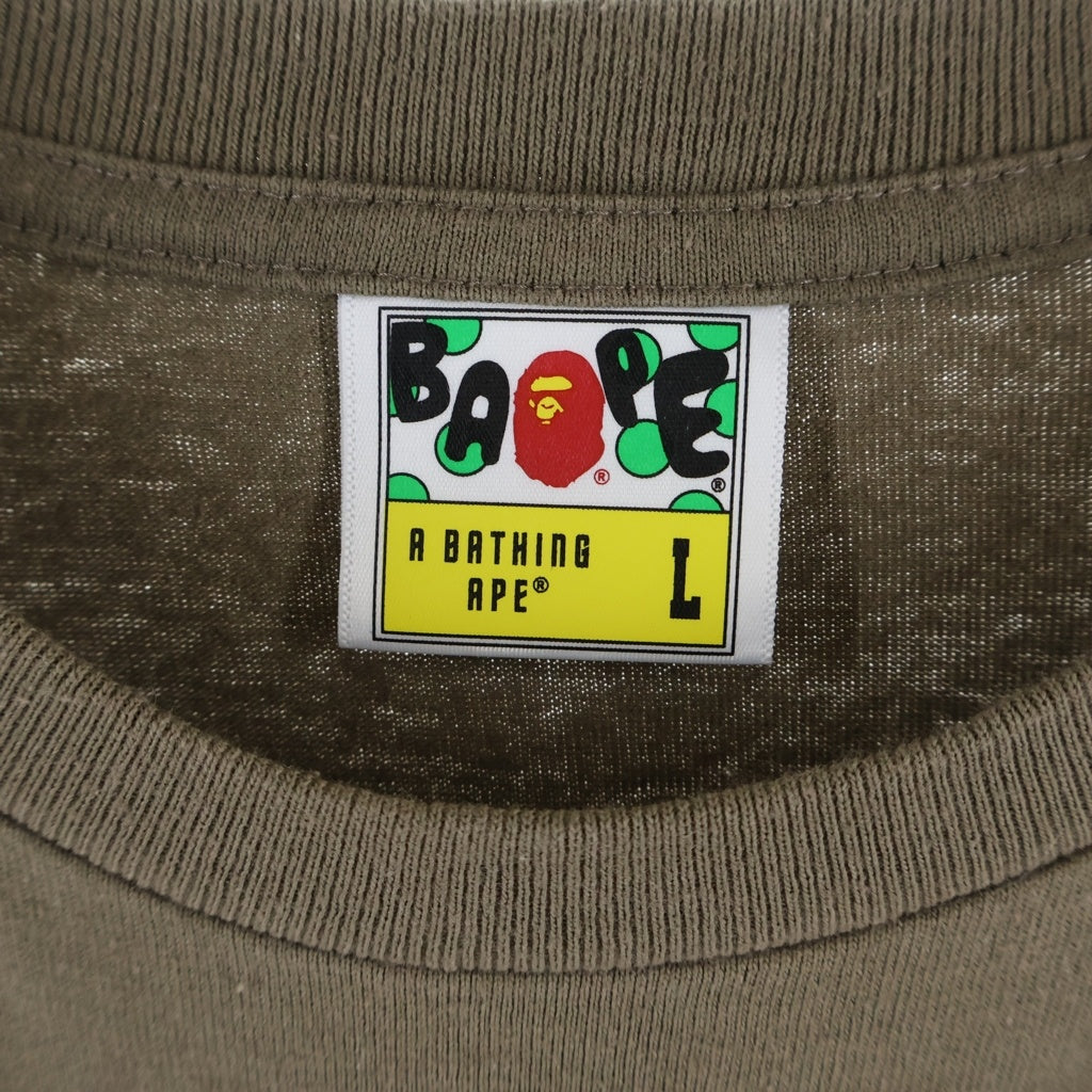 A BATHING APE(アベイシングエイプ) BIG APE HEAD TEE 両面プリント クルーネック半袖Tシャツカットソー ブラウン 001LTK301017M