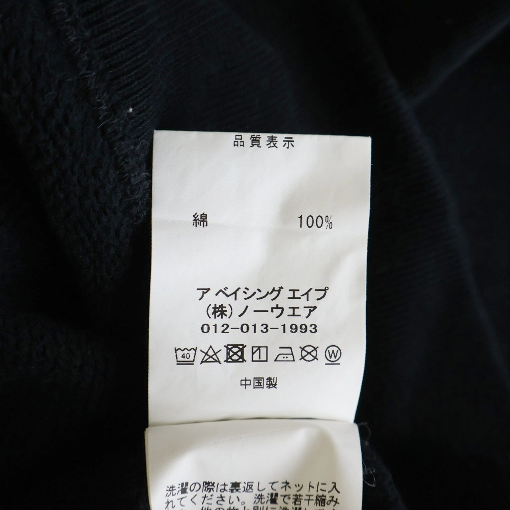 A BATHING APE(アベイシングエイプ) JAPAN APE HEAD CREWNECK 両面プリントクルーネック長袖スウェット ブラック 001SWK221003F