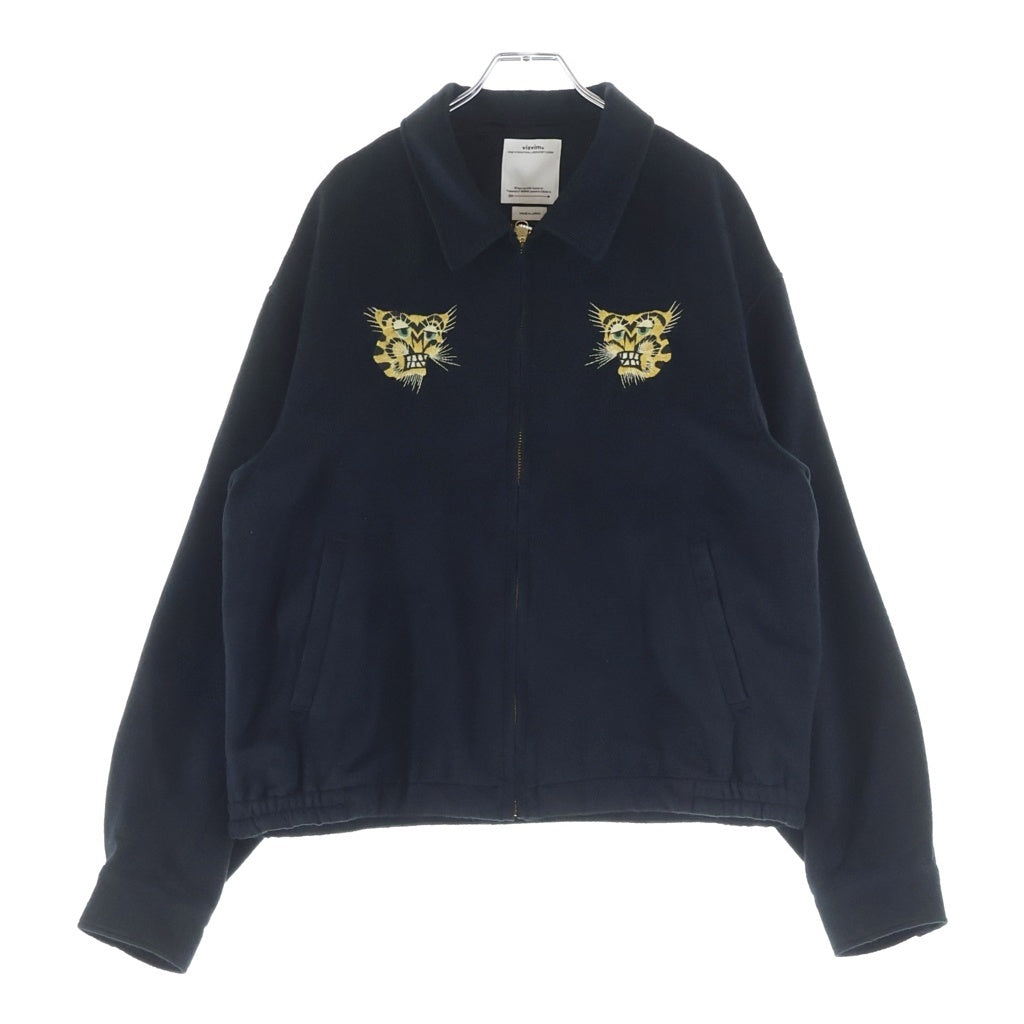 VISVIM(ヴィスヴィム) Norad Brushed Silk Jacket タイガー刺繍 ブラッシュド シルクブルゾンジャケット ブラック 0125205013006