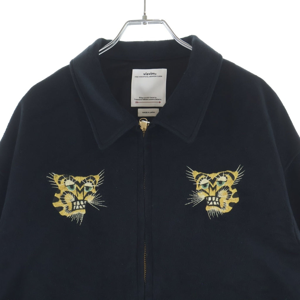 VISVIM(ヴィスヴィム) Norad Brushed Silk Jacket タイガー刺繍 ブラッシュド シルクブルゾンジャケット ブラック 0125205013006
