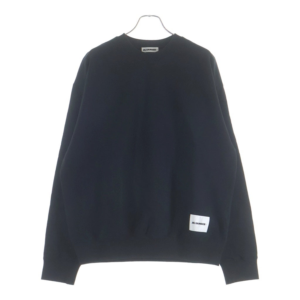 JIL SANDER +(ジルサンダープラス) ロゴパッチ クルーネック長袖スウェットトレーナー ブラック J47GU0104 J20039