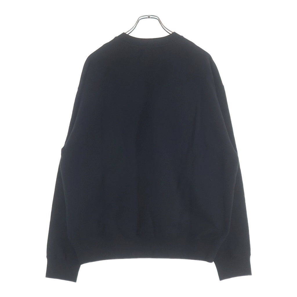 JIL SANDER +(ジルサンダープラス) ロゴパッチ クルーネック長袖スウェットトレーナー ブラック J47GU0104 J20039