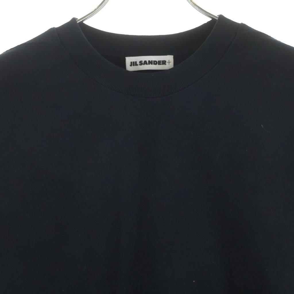 JIL SANDER +(ジルサンダープラス) ロゴパッチ クルーネック長袖スウェットトレーナー ブラック J47GU0104 J20039