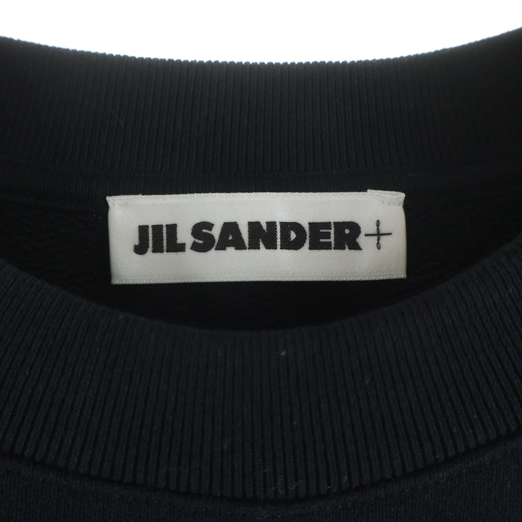 JIL SANDER +(ジルサンダープラス) ロゴパッチ クルーネック長袖スウェットトレーナー ブラック J47GU0104 J20039