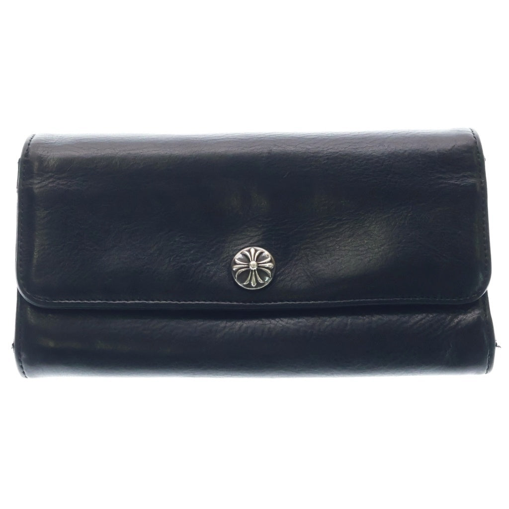 CHROME HEARTS(クロムハーツ) JUDY CROSS BALL ジュディ クロス ボール ボタン レザーウォレット 長財布 ブラック ‐