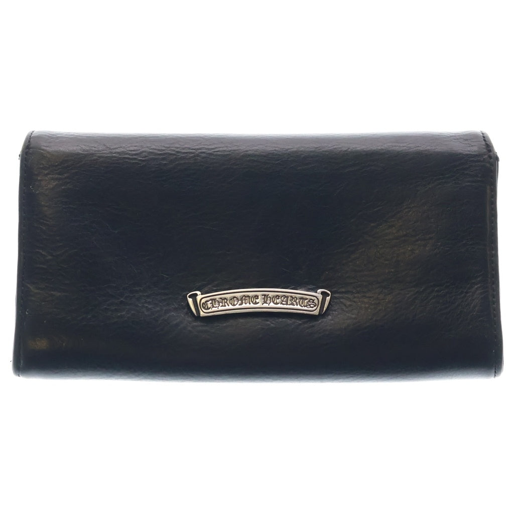 CHROME HEARTS(クロムハーツ) JUDY CROSS BALL ジュディ クロス ボール ボタン レザーウォレット 長財布 ブラック ‐