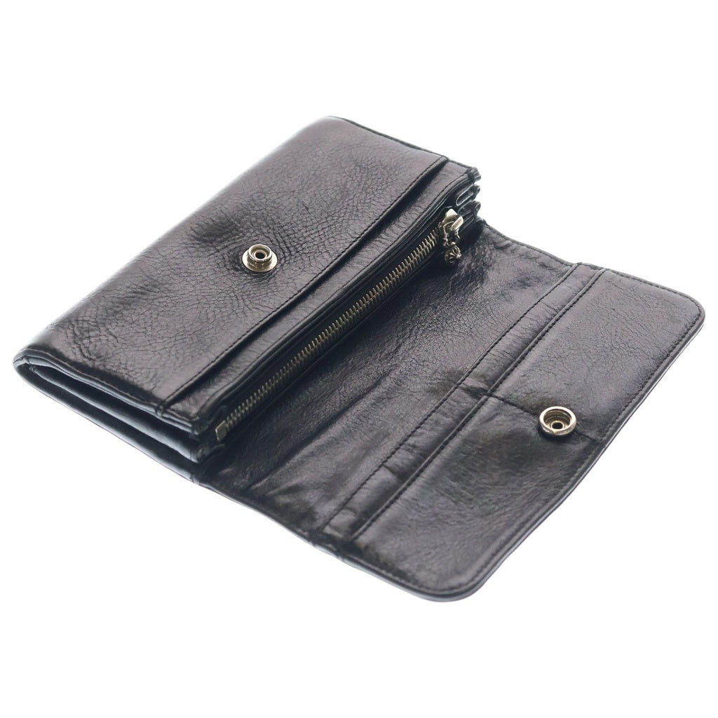 CHROME HEARTS(クロムハーツ) JUDY CROSS BALL ジュディ クロス ボール ボタン レザーウォレット 長財布 ブラック ‐