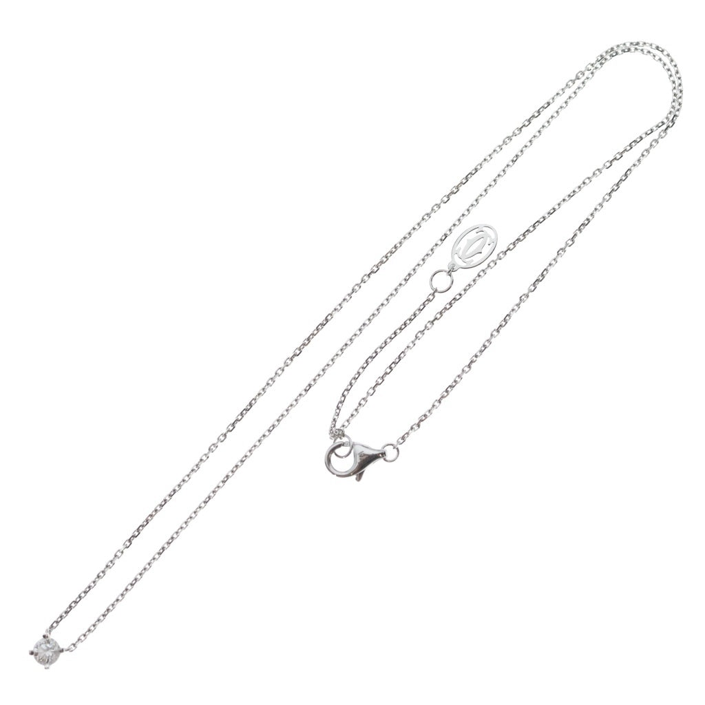 Cartier(カルティエ) K18WG 1895 ソリテール 1Pダイヤネックレス シルバー - レディース