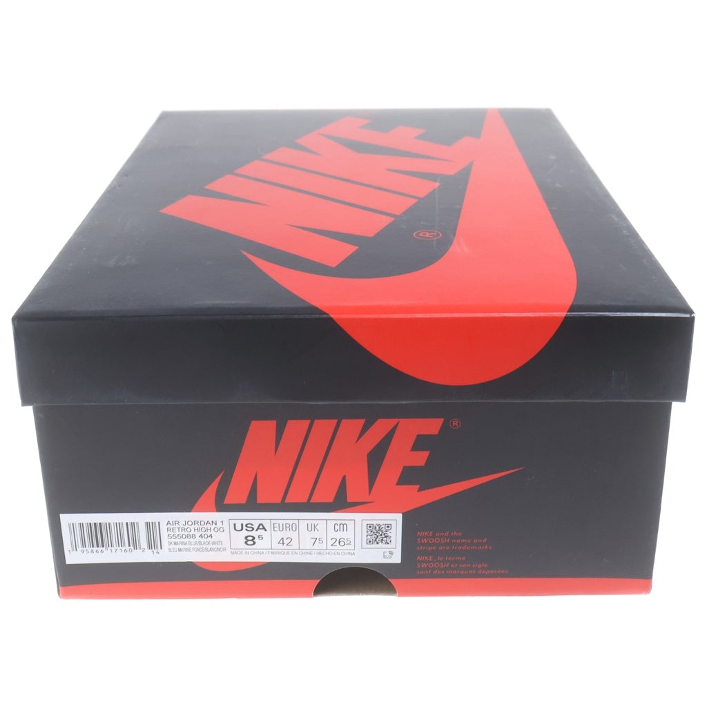 NIKE(ナイキ) Air Jordan 1 Retro High OG Dark Marina Blue エアジョーダン1 レトロ ハイ ダークマリーナブルー ハイカットスニーカー US8.5/26.5cm ブルー/ブラック 555088-404