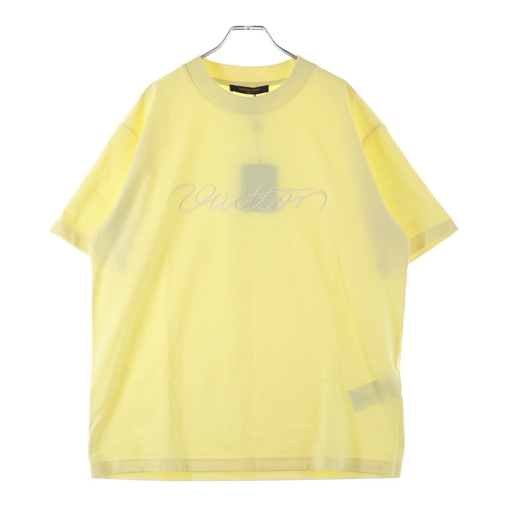 LOUIS VUITTON(ルイヴィトン) 26SS エンベリッシュド シグネチャー ショートスリーブTシャツ ロゴ刺繍 半袖Tシャツ イエロー RM262ME DT3 HUY47W