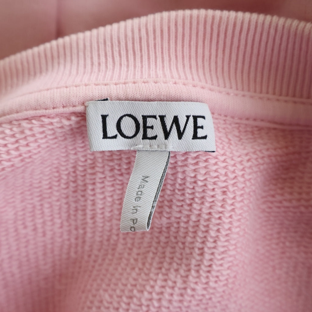 LOEWE(ロエベ) ANAGRAM SWEAT フロントアナグラムロゴ刺繍 クルーネック長袖スウェットトレーナー ピンク H6109900CR