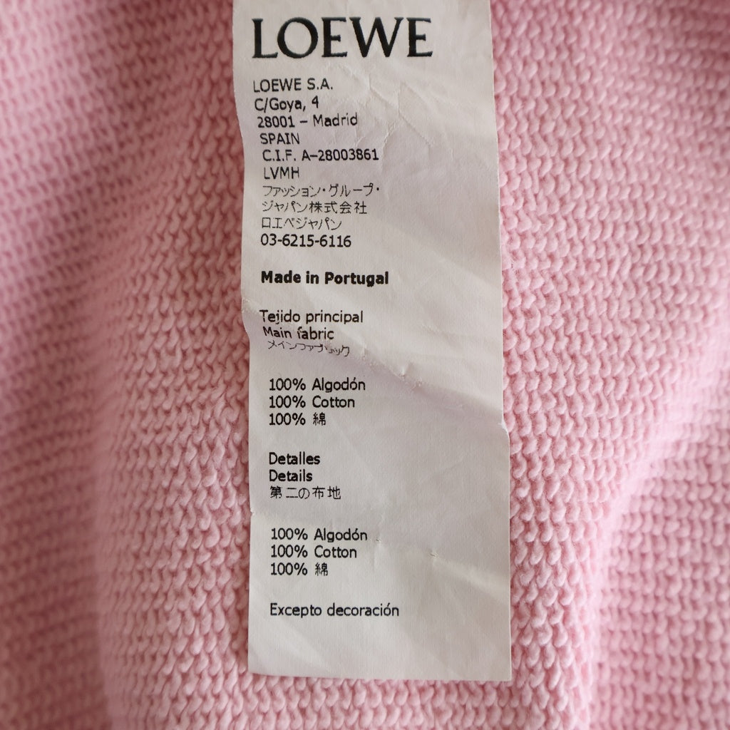 LOEWE(ロエベ) ANAGRAM SWEAT フロントアナグラムロゴ刺繍 クルーネック長袖スウェットトレーナー ピンク H6109900CR