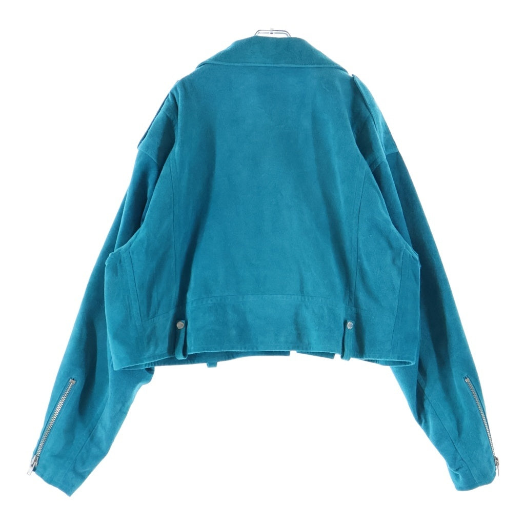 A LEATHER(エーレザー) 26SS SHORT MOTOR JACKET ショート モーター レザージャケット ブルー AUJ2608