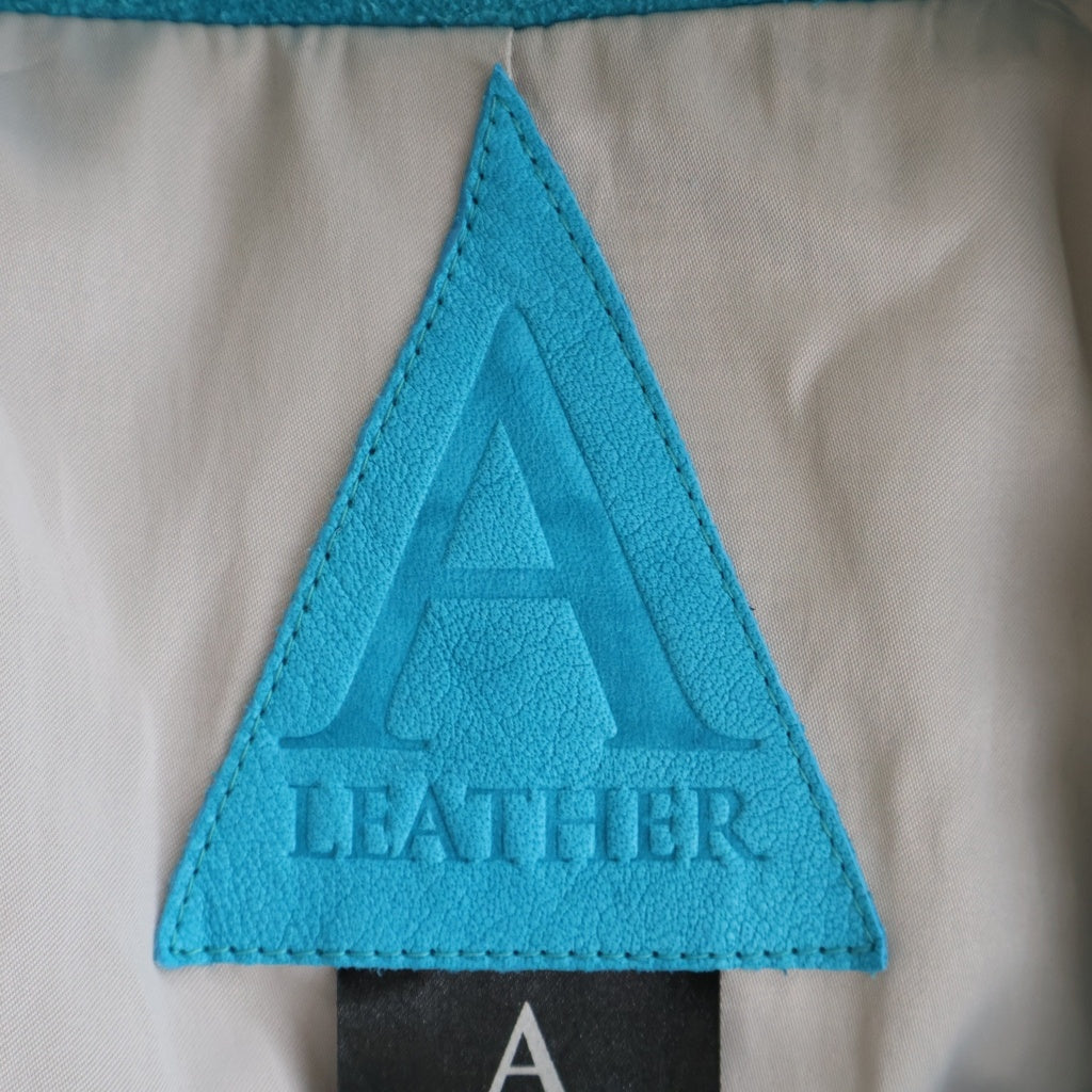 A LEATHER(エーレザー) 26SS SHORT MOTOR JACKET ショート モーター レザージャケット ブルー AUJ2608