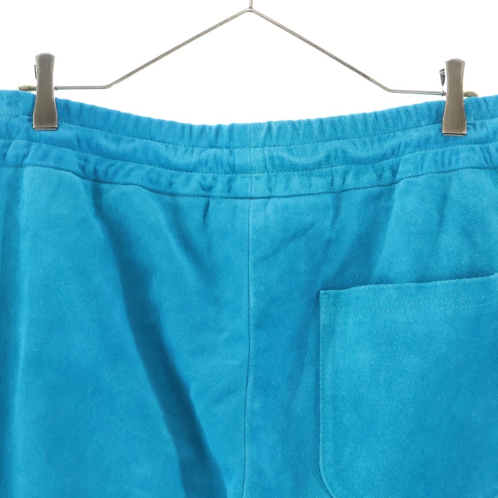 NO BRAND(ノーブランド) A LEATHER (エーレザー) 25SS Easy Wide Pants レザーワイドパンツ ブルー ARP2504