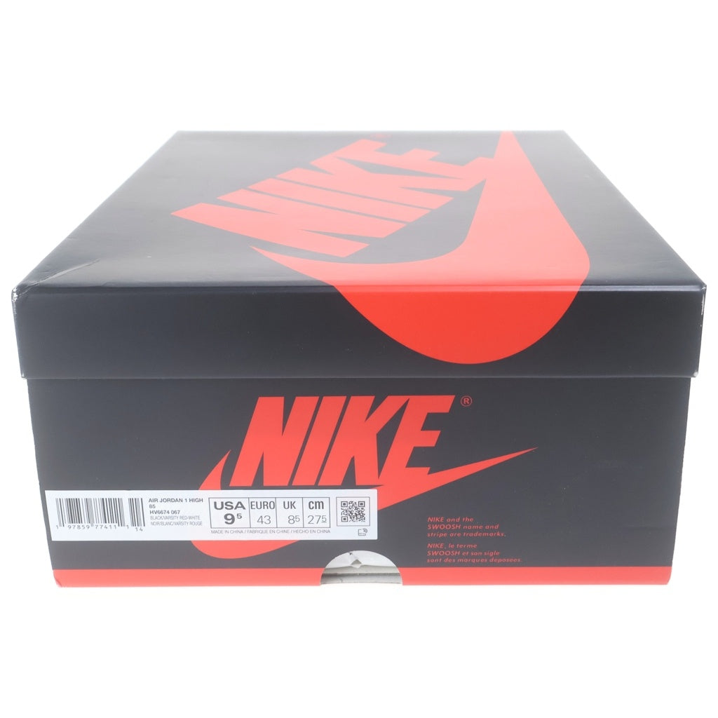 NIKE(ナイキ) Air Jordan 1 High Bred (2025) エアジョーダン1 85 ブレッド ハイカットスニーカー ブラック/レッド US9.5/27.5cm HV6674-067