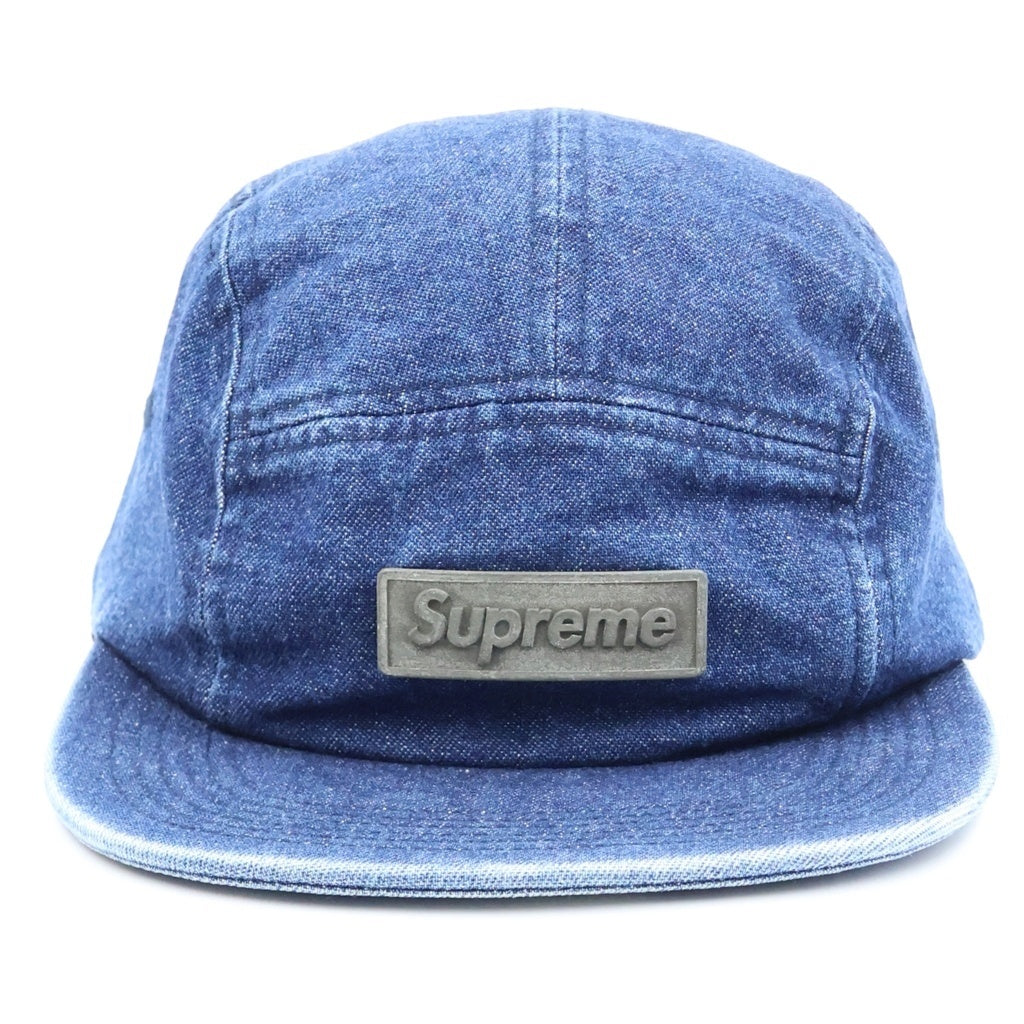 SUPREME(シュプリーム) 18SS Metal Plate Camp Cap メタルプレート ボックスロゴ デニムキャンプキャップ インディゴ