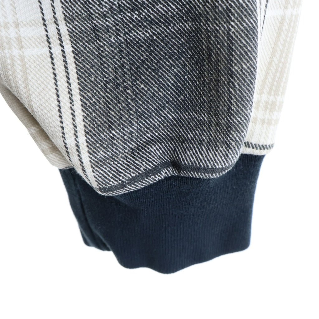 SUPREME(シュプリーム) 18AW ×NIKE Plaid Hooded Sweatshirt ×ナイキ ロゴ刺繍 チェック柄 フーデッドボタンダウンスウェットシャツ ブラック/ホワイト