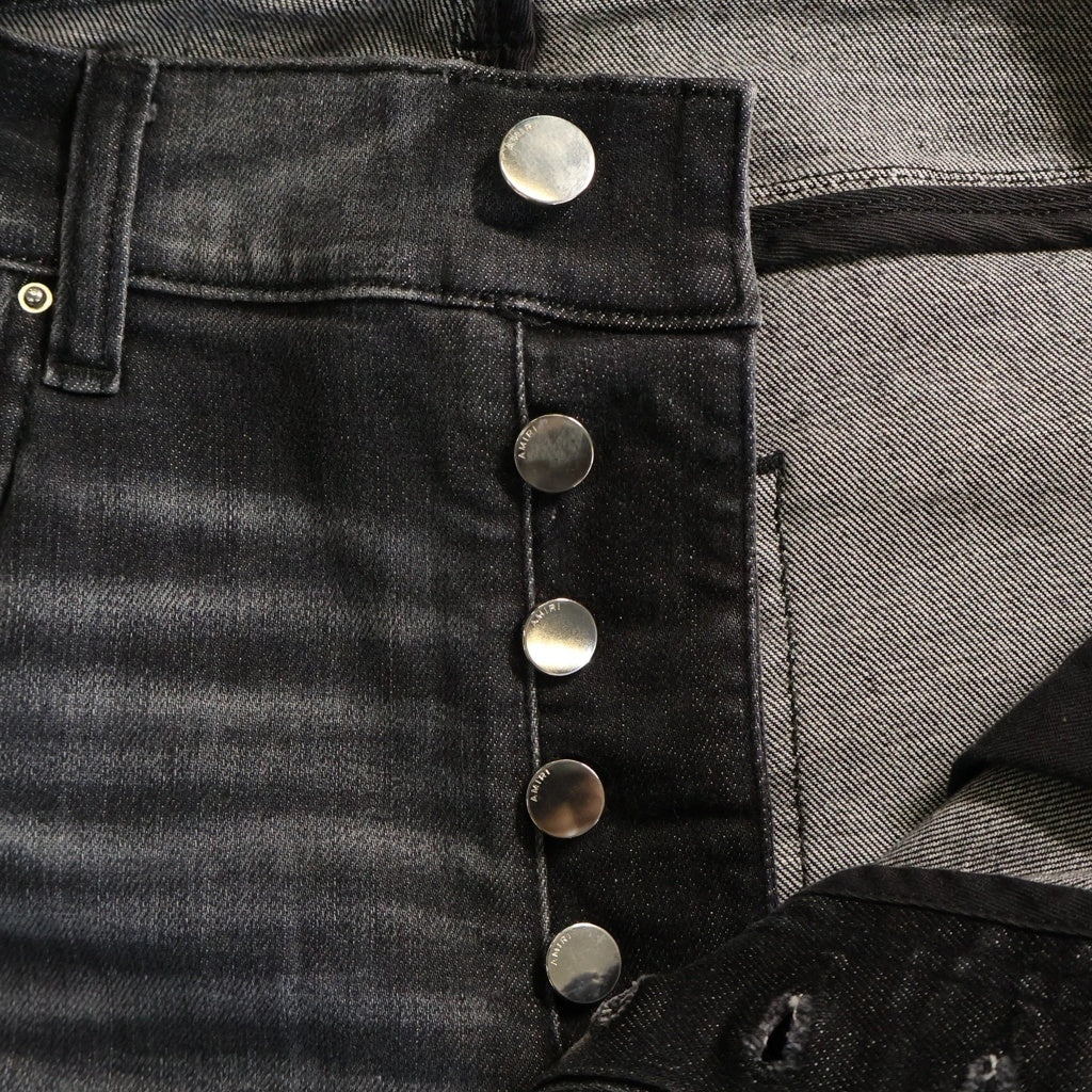 AMIRI(アミリ) ダメージ加工 ストレッチスキニーデニムパンツ ウォッシュブラック SRAW23MDS001SMRDSI0