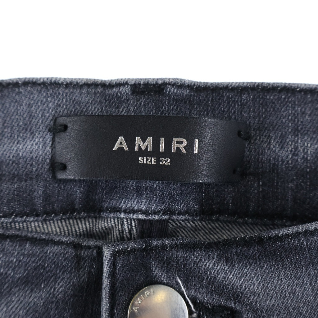 AMIRI(アミリ) ダメージ加工 ストレッチスキニーデニムパンツ ウォッシュブラック SRAW23MDS001SMRDSI0