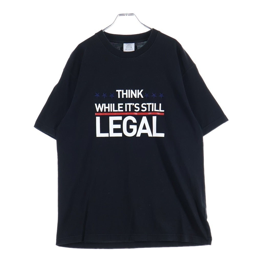 VETEMENTS(ヴェトモン) 21AW Human Rights Tee スター刺繍 両面プリント クルーネック半袖Tシャツカットソー ブラック VE-0088