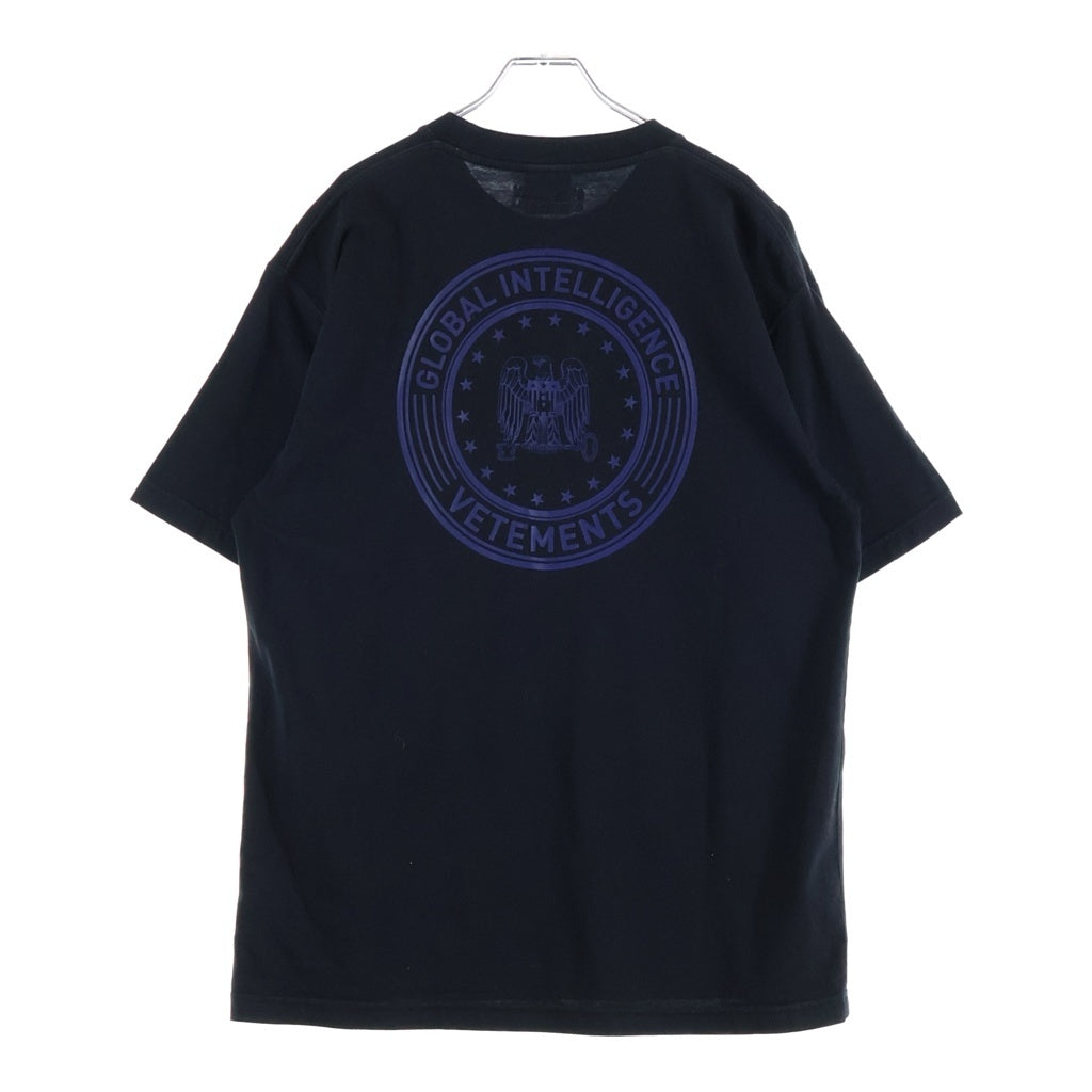 VETEMENTS(ヴェトモン) 21AW Human Rights Tee スター刺繍 両面プリント クルーネック半袖Tシャツカットソー ブラック VE-0088