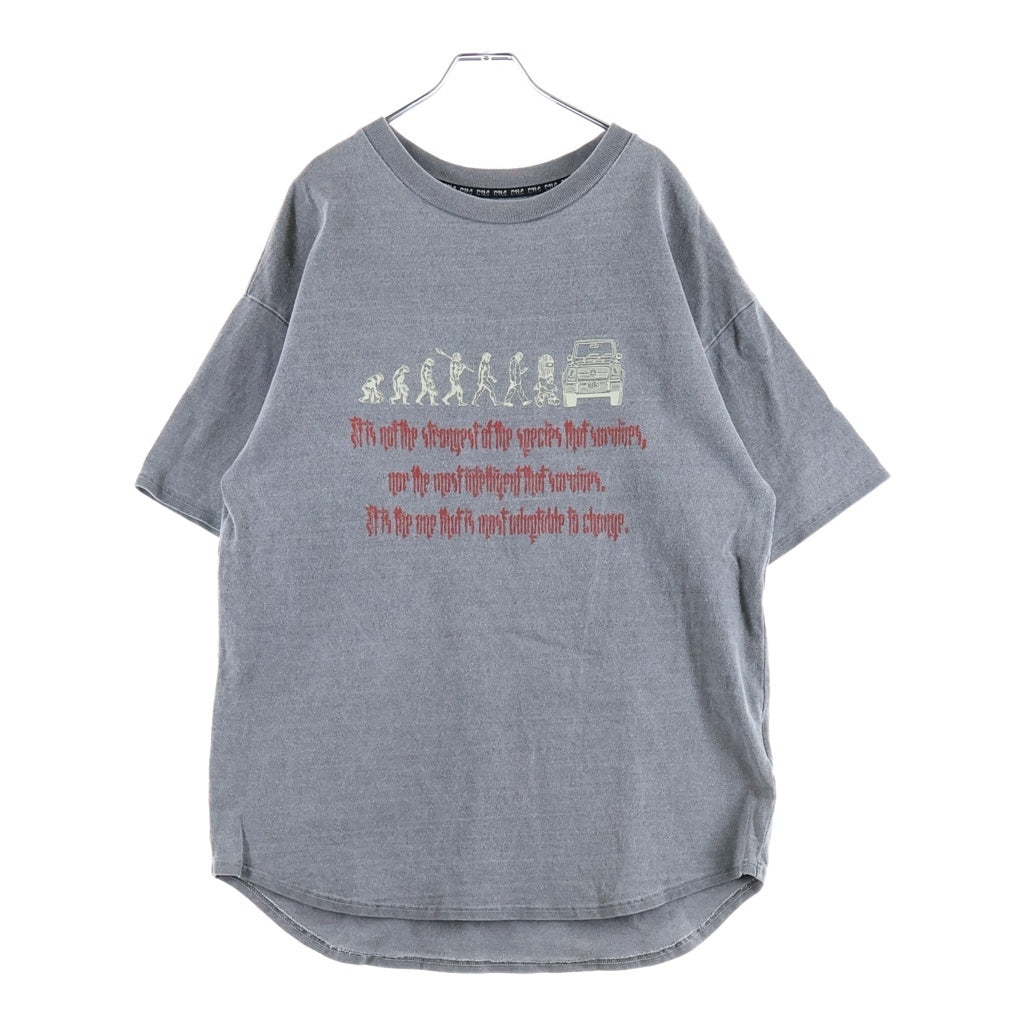 cvtvlist(カタリスト) ヘビーウェイト 両面プリント クルーネック半袖Tシャツカットソー グレー 2101090307