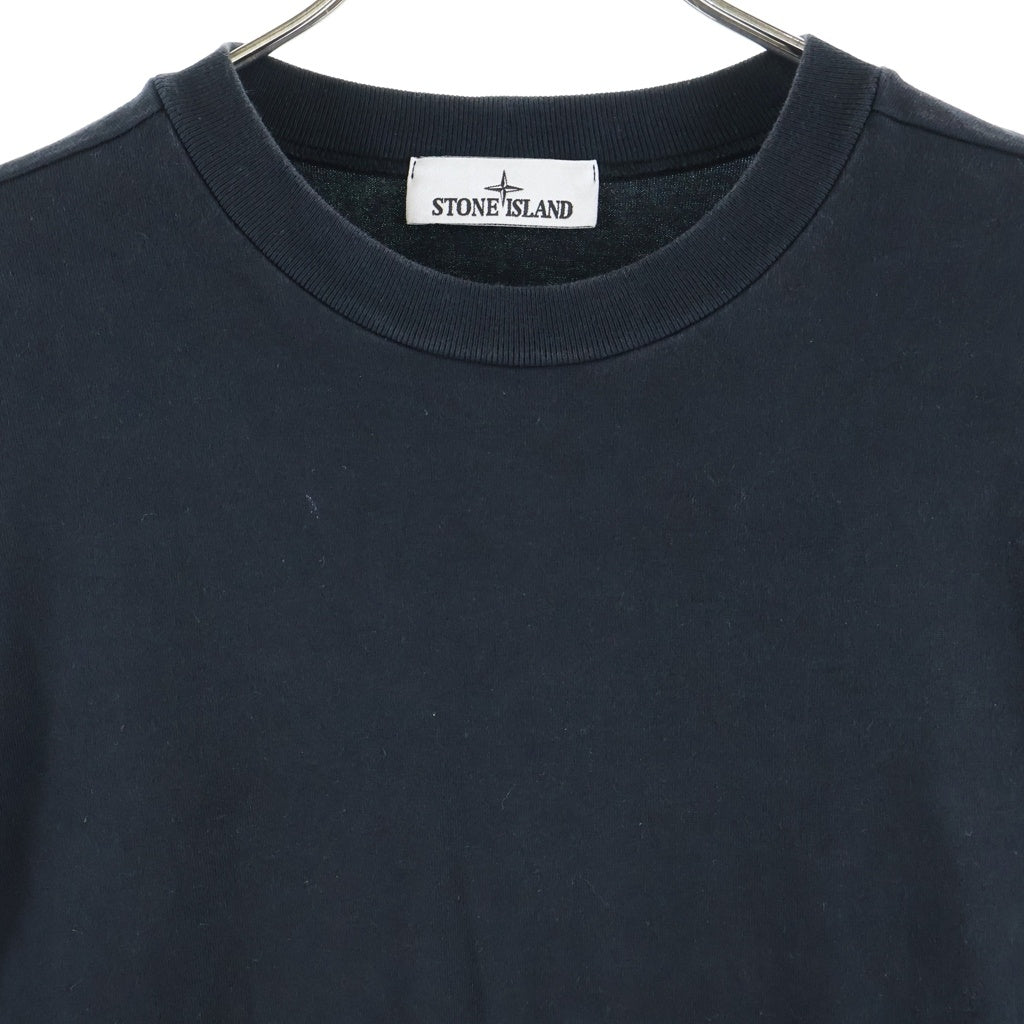 STONE ISLAND(ストーンアイランド) HEAVY COTTON JERSEY 袖ロゴパッチ付き クルーネック長袖Tシャツカットソー ブラック K1S156100043S0A50