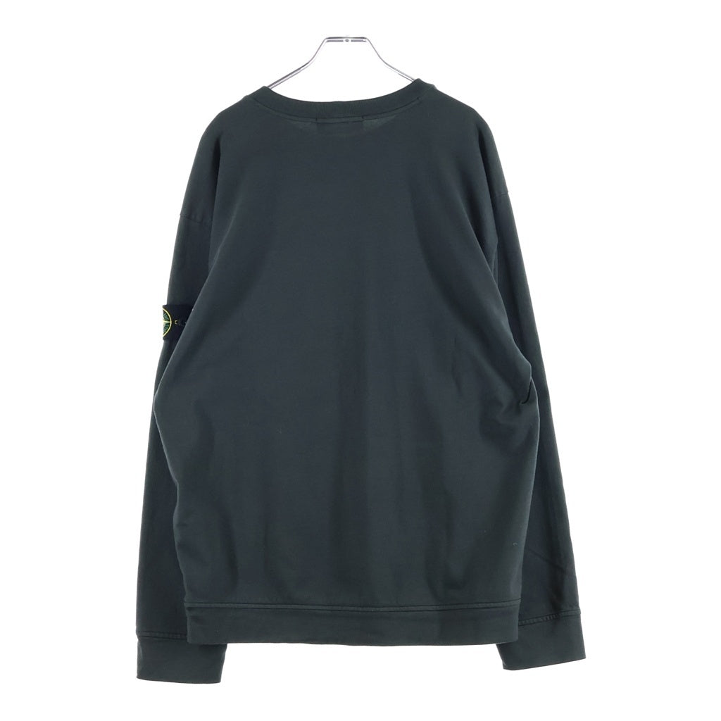 STONE ISLAND(ストーンアイランド) HEAVY COTTON JERSEY GARMENT DYED 袖ロゴパッチ付き クルーネック長袖Tシャツカットソー カーキ 811563750