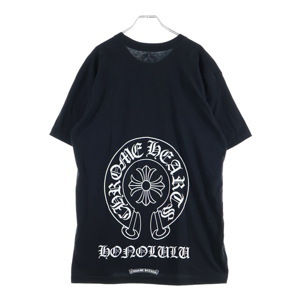CHROME HEARTS(クロムハーツ) Honolulu Limited Horseshoe Tee ホノルル限定 ホースシュープリント クルーネック半袖Tシャツカットソー ブラック