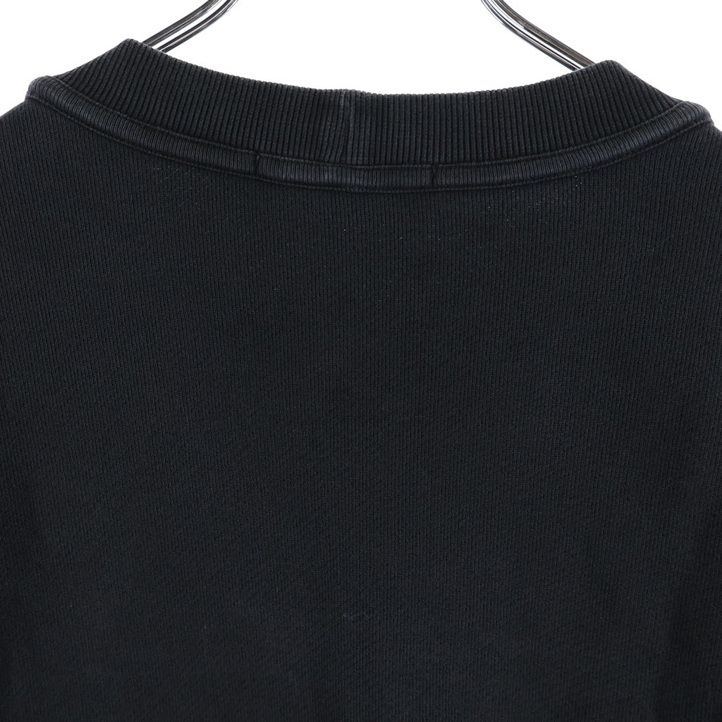 STONE ISLAND(ストーンアイランド) FELPA 袖ワッペン クルーネックスウェットトレーナー ブラック 811561241