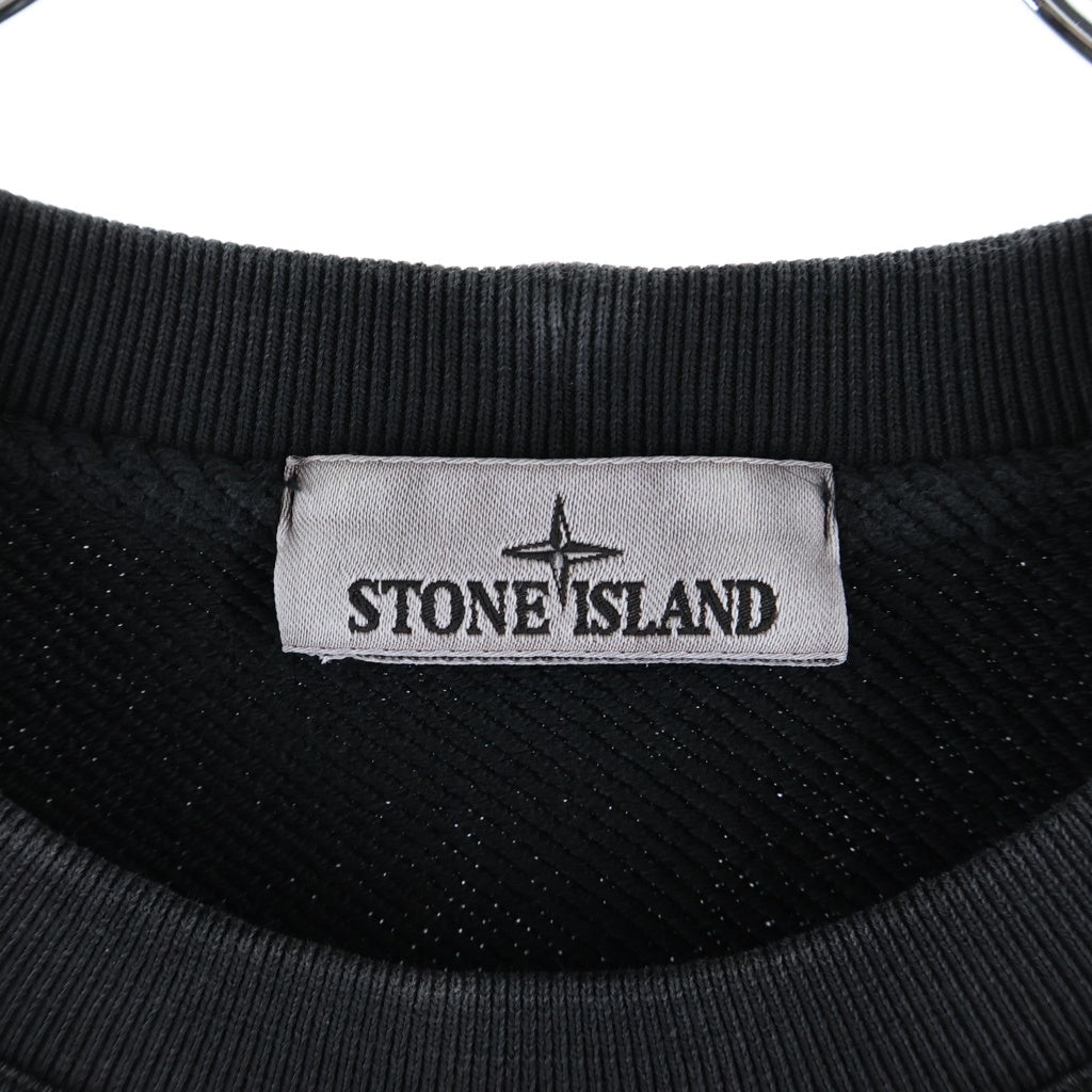STONE ISLAND(ストーンアイランド) FELPA 袖ワッペン クルーネックスウェットトレーナー ブラック 811561241