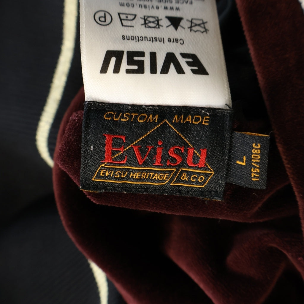 EVISU(エビス) CRANE AND LOGO EMBROIDERY REVERSIBLE BOMBER JACKET 鶴刺繍 リバーシブルボンバージャケット バーガンディ/マルチカラー 2EAHTM5JK1027XXSN