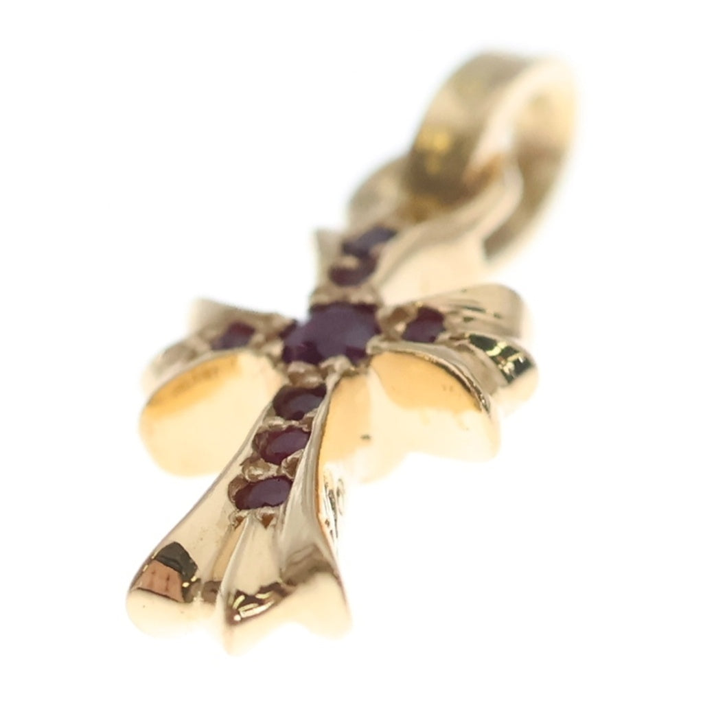 CHROME HEARTS(クロムハーツ) 22K CRS BBYFAT P/RUB ベイビーファットクロス PAVEルビー ペンダントトップ ゴールド