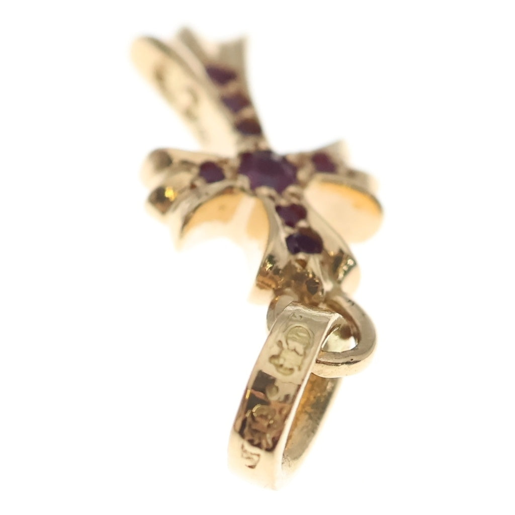 CHROME HEARTS(クロムハーツ) 22K CRS BBYFAT P/RUB ベイビーファットクロス PAVEルビー ペンダントトップ ゴールド