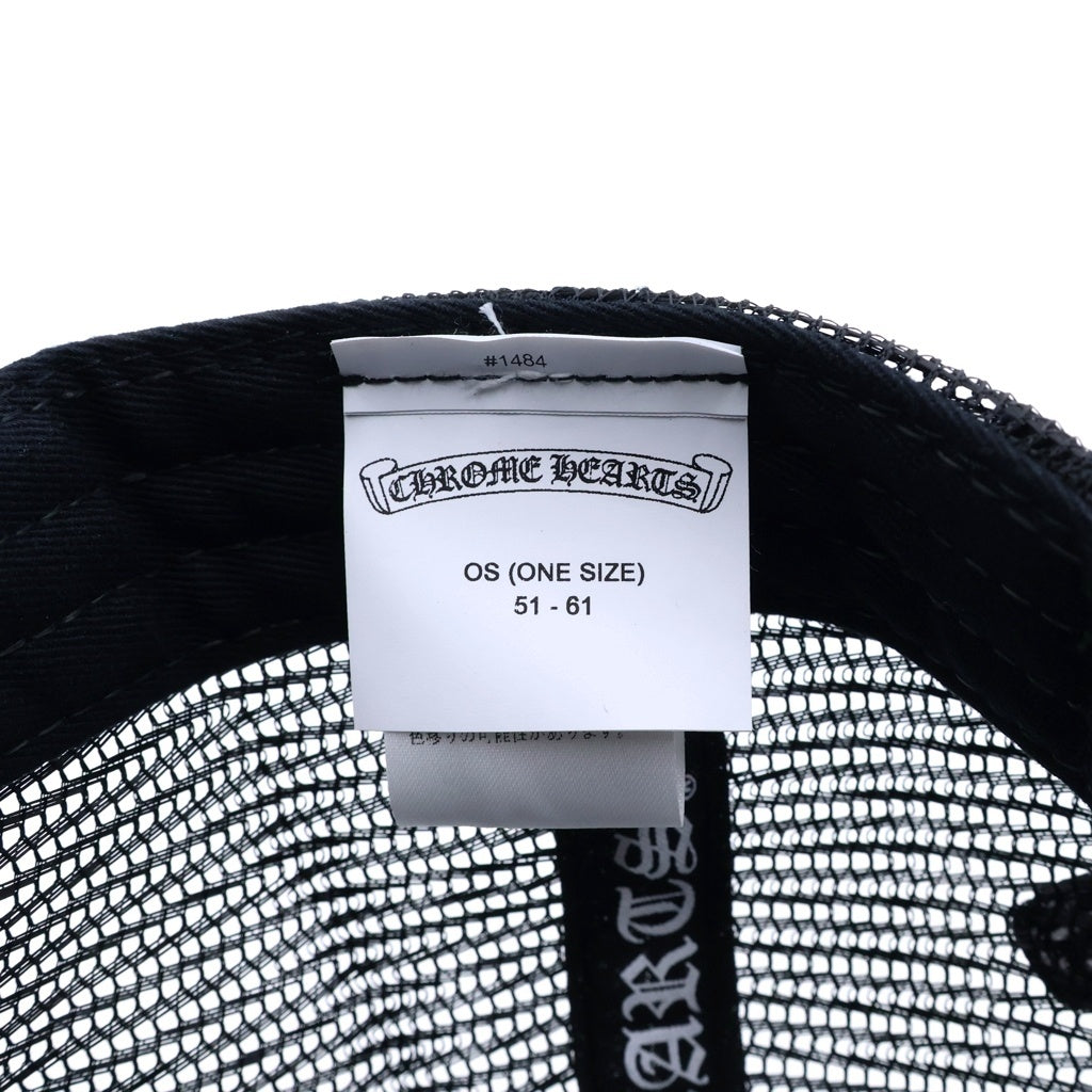 CHROME HEARTS(クロムハーツ) CEMETERY CROSS TRUCKER CAP 3セメタリ‐クロス レザーパッチ トラッカーキャップ 帽子 ブラック/レッド